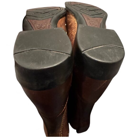Ariat Heritage Lacer II Women’s Size 8 Brown Leather Western Boots Tassle Great - Picture 6 of 9